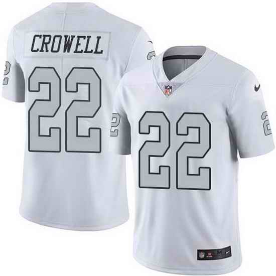 Nike Raiders 22 Isaiah Crowell White Men Stitched NFL Limited Rush Jersey